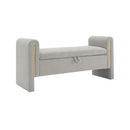 Modern Teddy Upholstered Large Bed End Bench With Arms And Storage