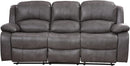 2 Piece Bonded Leather Reclining Sofa Loveseat Set Gray Living Room Furniture Set 8018
