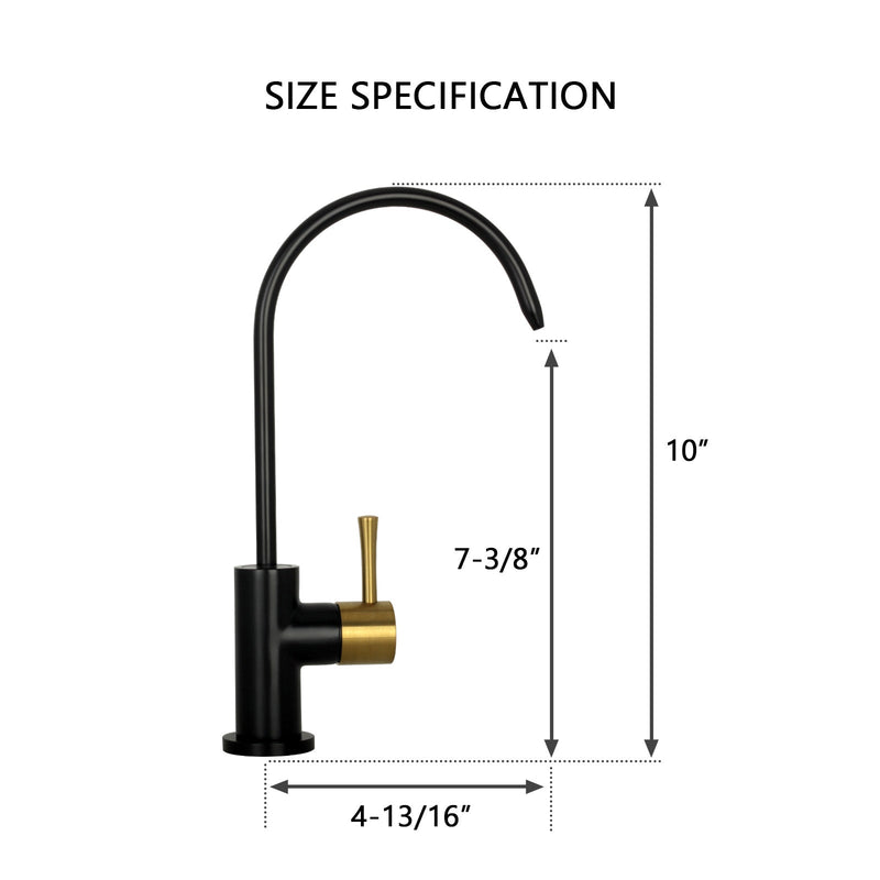 One-Handle Matte Black & Brushed Gold Drinking Water Filter Faucet Water Purifier Faucet - AK97703-BLBG