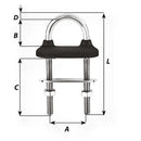 Wichard Black Watertight U-Bolt - 8mm Diameter - 5/16" - 100mm Length - 3-5/16"