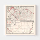 Vintage Map of Riverside County, California 1935