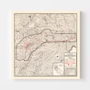 Vintage Map of Nevada County, California 1935