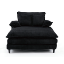 [NEW ARRIVED] [VIDEO PROVIDED] 54.75' W Oversized Chaise Lounge Chair,Fluffy cushioned sofa bed,Deep Seat,Corduroy,2 Pillows,4 gears can be adjusted,Leisure Sleeper Sofa Chair for Living Room, Black