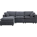 Modular Sectional Sofa, Convertible Sofa Couch, Modular Sectionals with Ottomans, 4Seat Sofa Couch with Reversible Chaise for Living Room. Chenille Grey