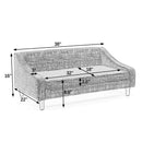 Modern Durable Elevated Dog Sofa Bed with Irregular Armrest Design, Comfortable Soft Green Pet Sofa, Foam Material