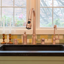 Copper Pull Out Kitchen Faucet with in-Deck Handle, Single Level Solid Brass Kitchen Sink Faucets with Pull Down Sprayer-AK97918