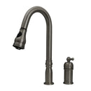 Copper Pull Out Kitchen Faucet with in-Deck Handle, Single Level Solid Brass Kitchen Sink Faucets with Pull Down Sprayer-AK97918