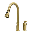 Copper Pull Out Kitchen Faucet with in-Deck Handle, Single Level Solid Brass Kitchen Sink Faucets with Pull Down Sprayer-AK97918