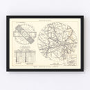 Vintage Map of the Greater Pittsburgh Airport Vicinity, 1951
