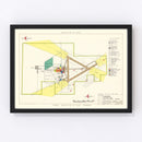 Vintage Map of Kinross Air Force Base, 1951