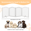 27.6' Height Tall Freestanding Pet Gate, 4 Panels Foldable Dog Gate, Solid Wood Folding Safety Fence Wooden Dog Gate with 2 pcs Support Feet Ideal for Stairs, Doorways, Halls, Kitchens, Heavy Duty Gat