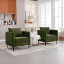 Accent Chair for Living Room, Velvet Comfy Single Sofa Chair Mid-Century Modern Armchair with 1 Pillow and Metal Legs for Bedroom Office Reading