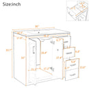 Bathroom Vanity With Sink Combo, Storage Cabinet, Freestanding Set With 3 Drawers & Soft Closing Doors