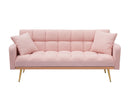 69 Inch Sofa Bed Pink with Adjustable Teddy Sofa for Small Space Living Room and Bedroom