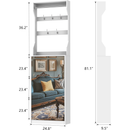 Mirror Shoe Cabinet With 3 Flip-Tier Drawers, Mirror Shoe Rack Organizer Store Ample Shoes, Hooks&Hangers For Organizing Clothes And Hats In The Entrance Or Hallway, White