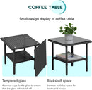 3 Piece Outdoor Patio Furniture Set With 2 Rattan Chairs And Blue Cushions For Porch And Garden