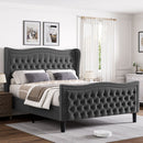 LIFT UP VELVET GRAY  FULL SIZE BED