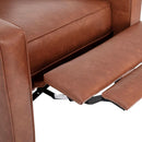 Erza Cognac Brown Leathersoft Pushback Mid Century Modern Recliner Chair