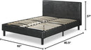 Queen Faux Leather Platform Bed Frame With Wood Slats