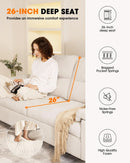 Beige Loveseat With Removable Cover For Living Room