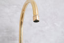 Unlacquered Brass Gooseneck Deck Mounted Kitchen Faucet