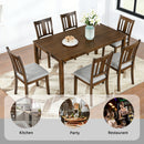 Kitchen Dining Set, Rectangular Dining Table With Upholstered Chairs