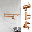 Copper Pot Filler Kitchen Faucet Wall-Mounted