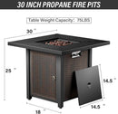 7 Piece Patio Set With Fire Pit Table And Swivel Rocker Chairs
