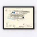 Vintage Map of Cheli Air Force Depot, 1952