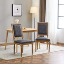 French Country Dining Chairs Set of 2 - Elegant Cane Backrest, Upholstered Seats, Fluted Legs, Rustic Finish, Solid Rubberwood