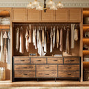 63 Inch Dresser With Durable Fabric Drawers In Rustic Brown