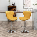 Yellow Adjustable Swivel Bar Stools Set Of 2 For Kitchen