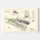 Vintage Map of Olmsted Air Force Base, 1951