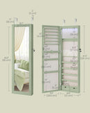 Laurel Green 47 Inch Tall Lockable Mirror Jewelry Armoire