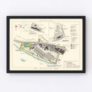 Vintage Map of Olmsted Air Force Base, 1951