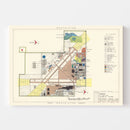 Vintage Map of Tinker Air Force Base, 1952