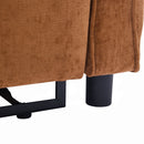 2-in-1 Sofa 82' Three-seater Sofa with Sofa Bed and Reversible Recliner, Orange Chenille