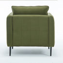 Accent Chair for Living Room, Velvet Comfy Single Sofa Chair Mid-Century Modern Armchair with 1 Pillow and Metal Legs for Bedroom Office Reading