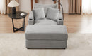 Modern Style Single Sofa Couch with Storage, USB Ports, Cup Holders, and Phone Holder, Grey Corduroy, 41.7'