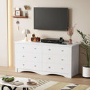 Eggshell WardrobeSystem Six Drawer Dresser With USB Type C Charging