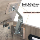 Grey Wooden Entryway Storage Bench Chest With Safety Hinges 39.4 Inch
