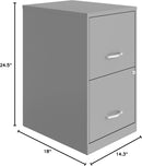 2-Drawer File Cabinet Silver 14.2 X 18 X 24.5 In