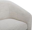 Ivory Swivel Barrel Chair With Plush Foam Back Cushion