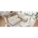 114" L-shaped Sofa Sectional Sofa with Two USB Ports and Two Power Sockets, a Storage Drawer and a Reversible Chaise Lounge for Living Room, Beige