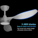 52 Inch White Energy Efficient Ceiling Fan With LED Light