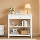 Bookcase With Drawer In White Oak Finish For Living Room