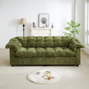 99.2' Chenille Modern Comfort Deep Seat Sofa, Upholstered Fluffy Cloud Sofa Suitable for living rooms, bedrooms, offices and apartments, Green