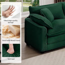 Oversized 2 Piece Sofa Set 3 Seater Loveseat Green