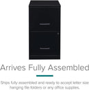 Metal 2 Drawer Letter File Cabinet Black Office Storage