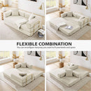 78Inch Convertible Sleeper Sofa Bed Beige Upholstery